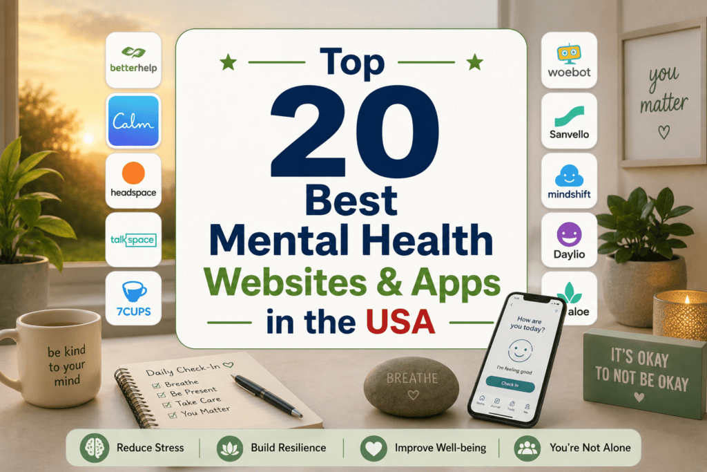 Top 20 Best Mental Health Websites & Apps in the USA
