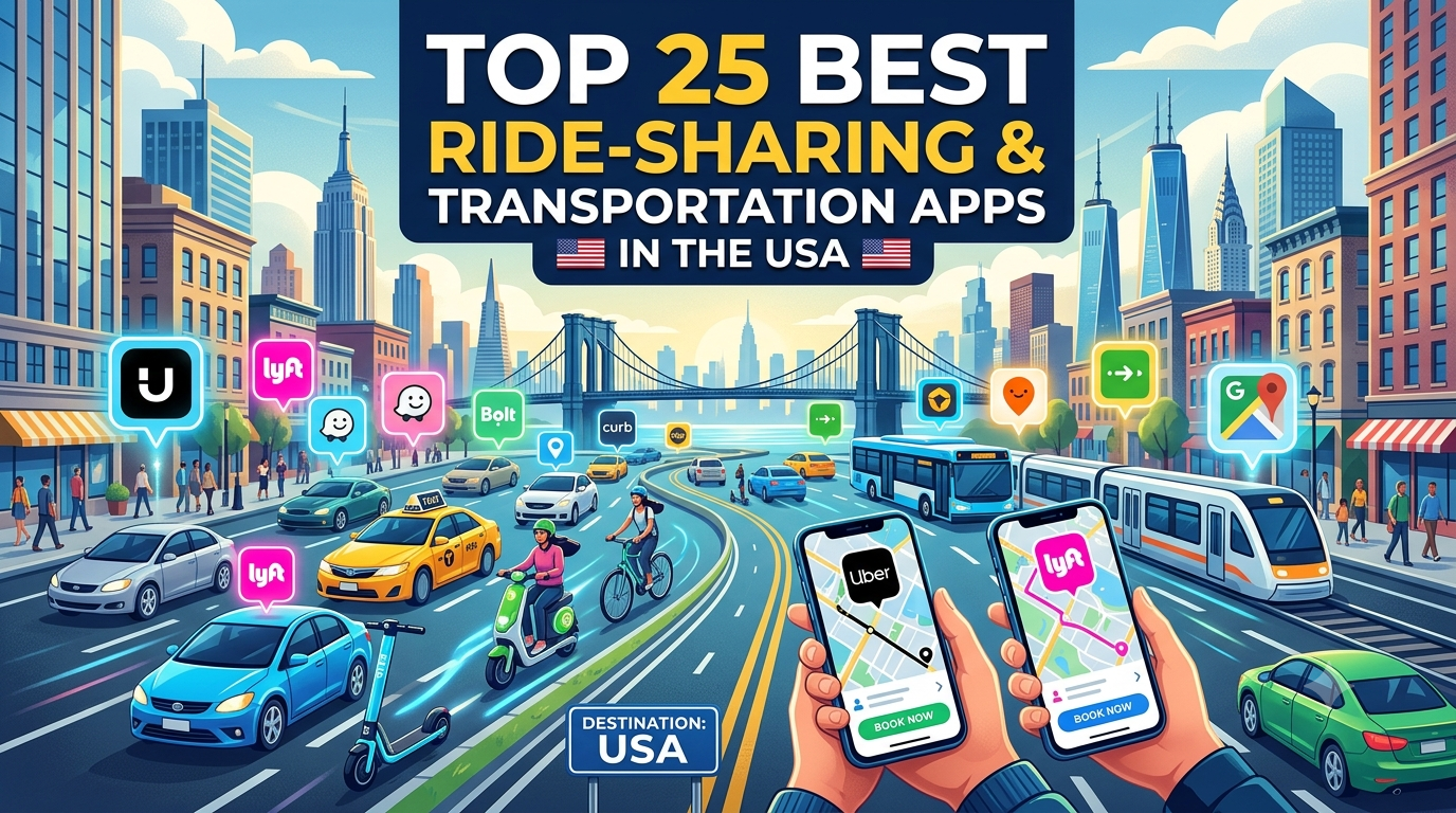 Top 25 Best Ride-Sharing & Transportation Apps in the USA