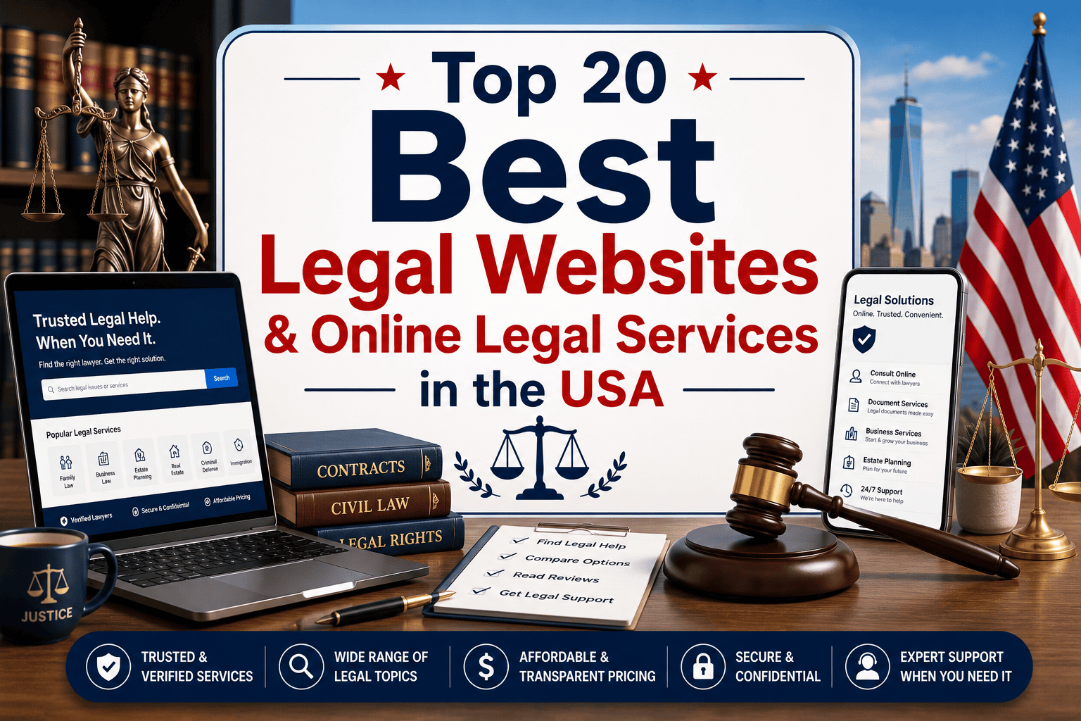 Top 20 Best Legal Websites & Online Legal Services in the USA