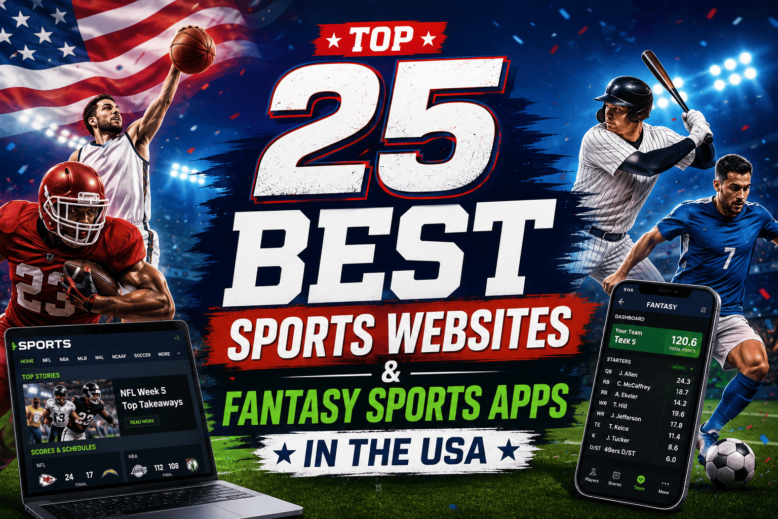 Top 25 Best Sports Websites & Fantasy Sports Apps in the USA